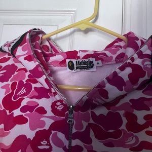 Bape pink hoodie